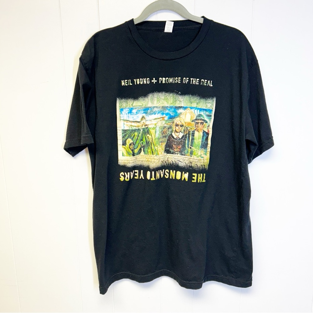 Promise Neil Young and Promise of the Real Black Band Graphic Tee 100% Cotton XL